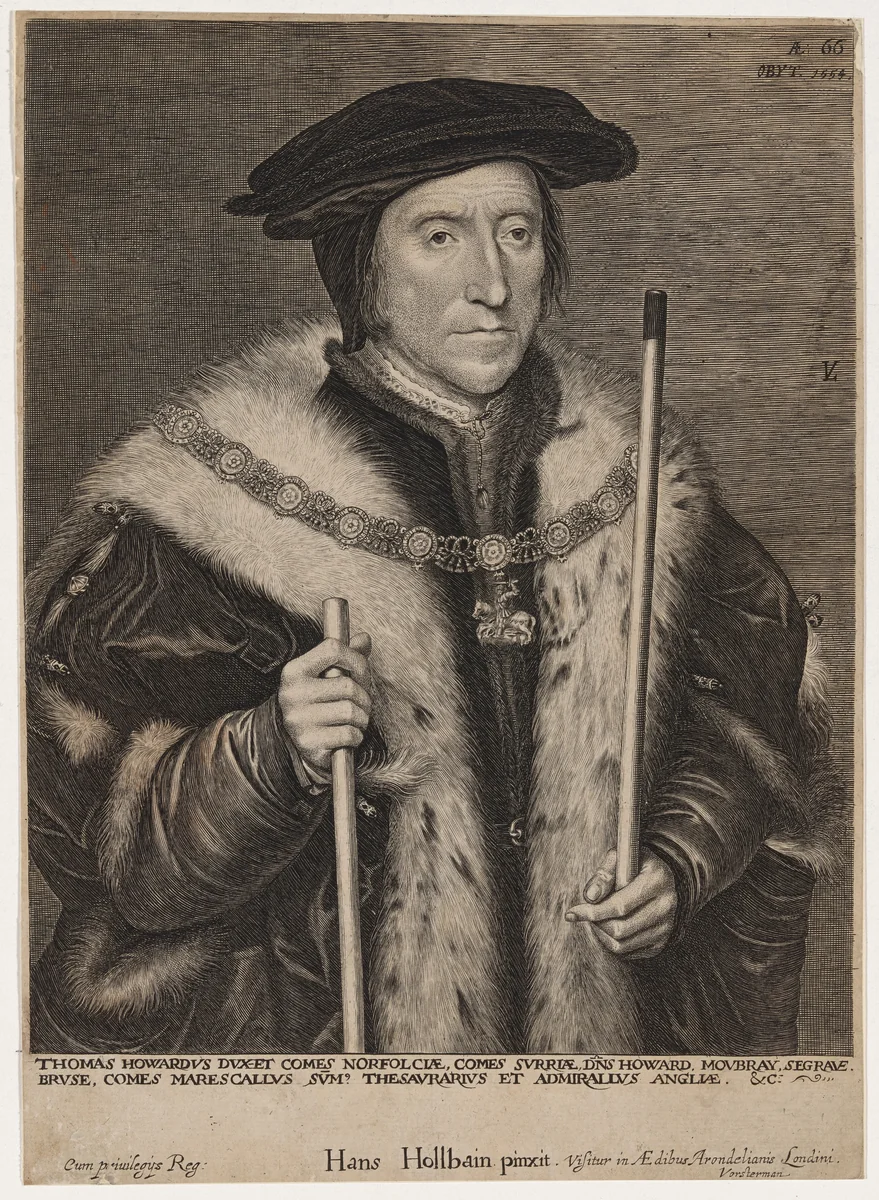Thomas Howard, Third Duke of Norfolk by Lucas Emil Vorsterman
Hans Holbein the Elder, print, 1595-1675