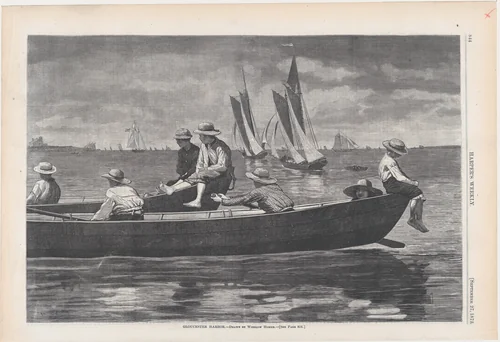 Gloucester Harbor (from "Harper's Weekly," Vol. XVII) by Winslow Homer, print, 1873