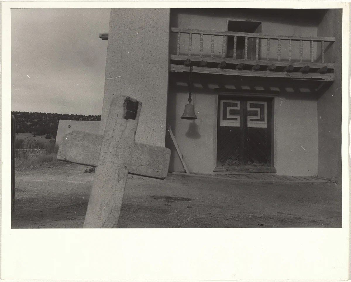 Adobe church--Las Trampas, New Mexico by Robert Frank, photograph, 1955