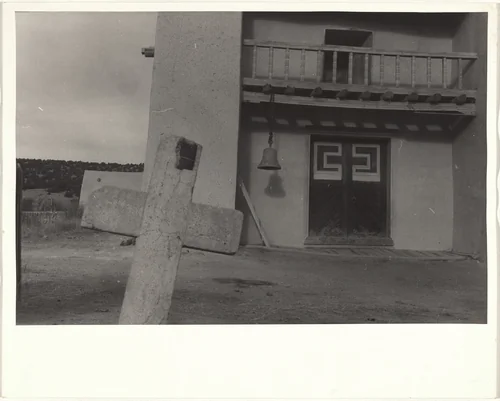 Adobe church--Las Trampas, New Mexico by Robert Frank, photograph, 1955