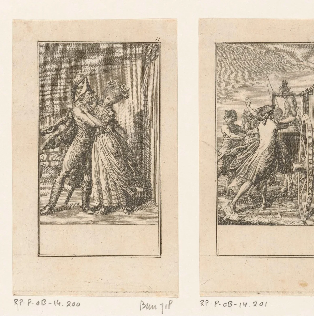 Huwelijksaanzoek van een officier by Daniel Nikolaus Chodowiecki, print, 1780