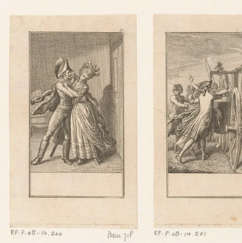 Huwelijksaanzoek van een officier by Daniel Nikolaus Chodowiecki, print, 1780