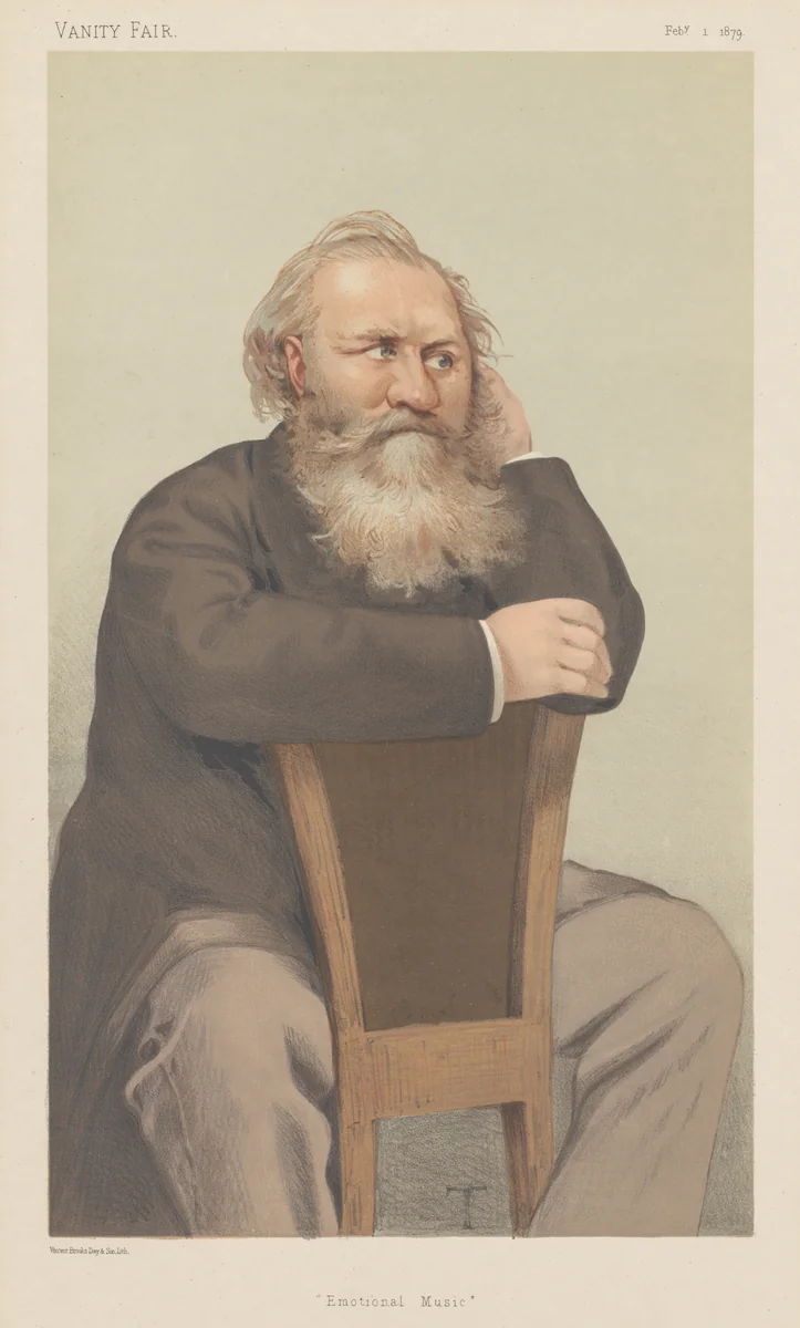 Vanity Fair: "Emotional Music" by Théobald Chartran, print, 1879