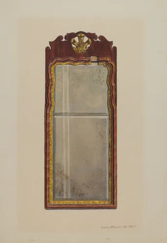 Queen Anne Mirror by Leslie Macklem, index of american design, 1939