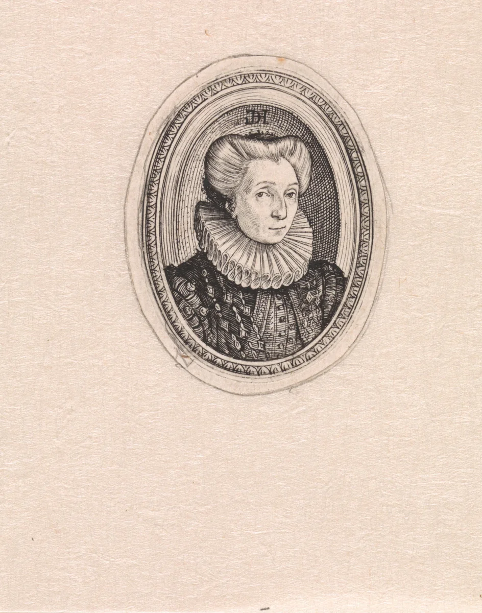 Portret van Charlotte de Bourbon by anonymous, print, 1581-1667