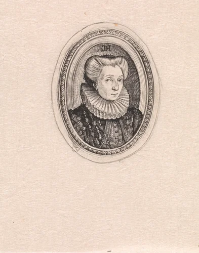 Portret van Charlotte de Bourbon by anonymous, print, 1581-1667