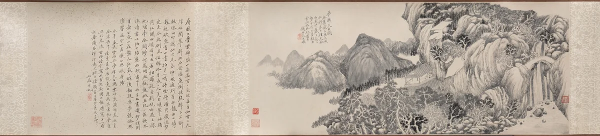 Dream Journey to Mt. Tiantai by Qian Du, painting, 1814