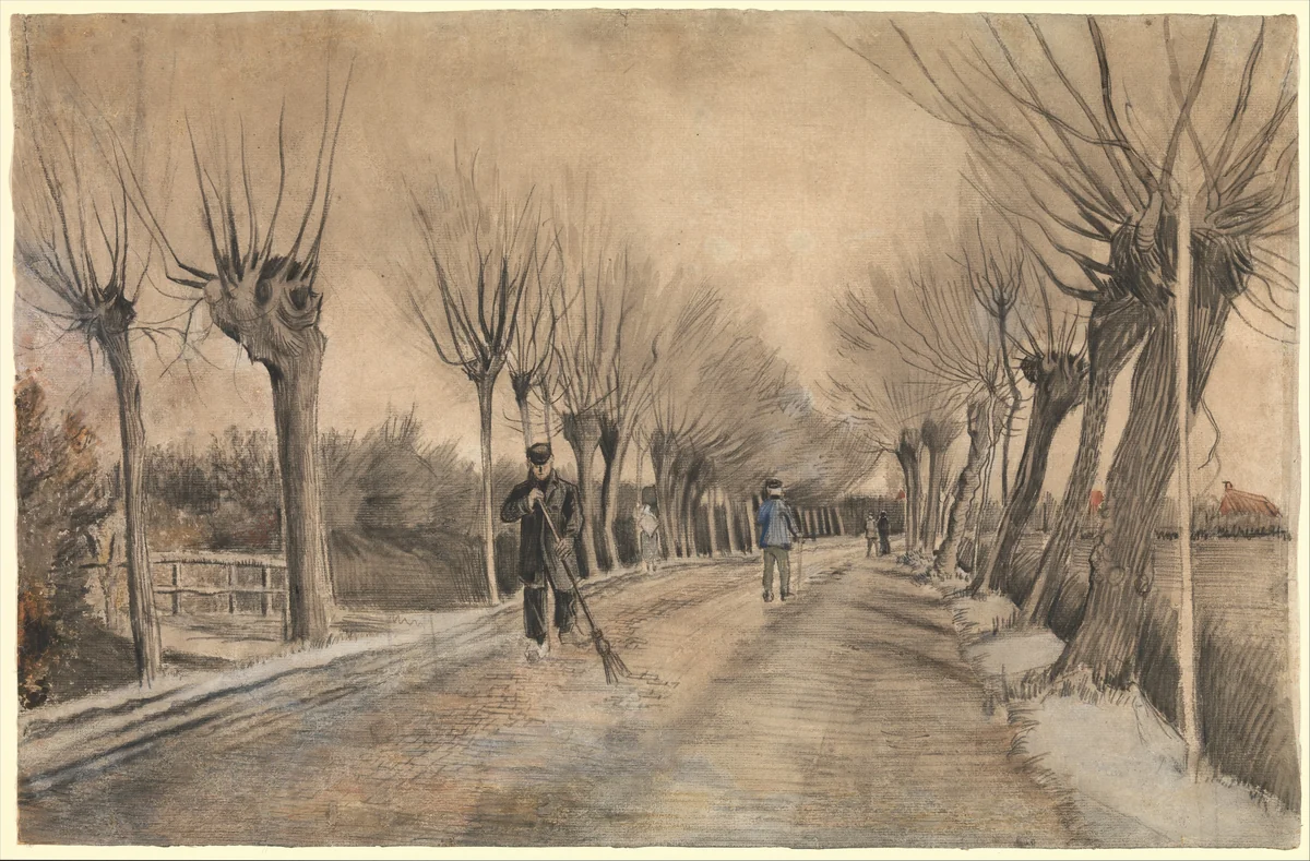 Road in Etten by Vincent van Gogh, drawing, 1881