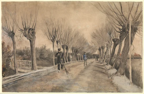 Road in Etten by Vincent van Gogh, drawing, 1881