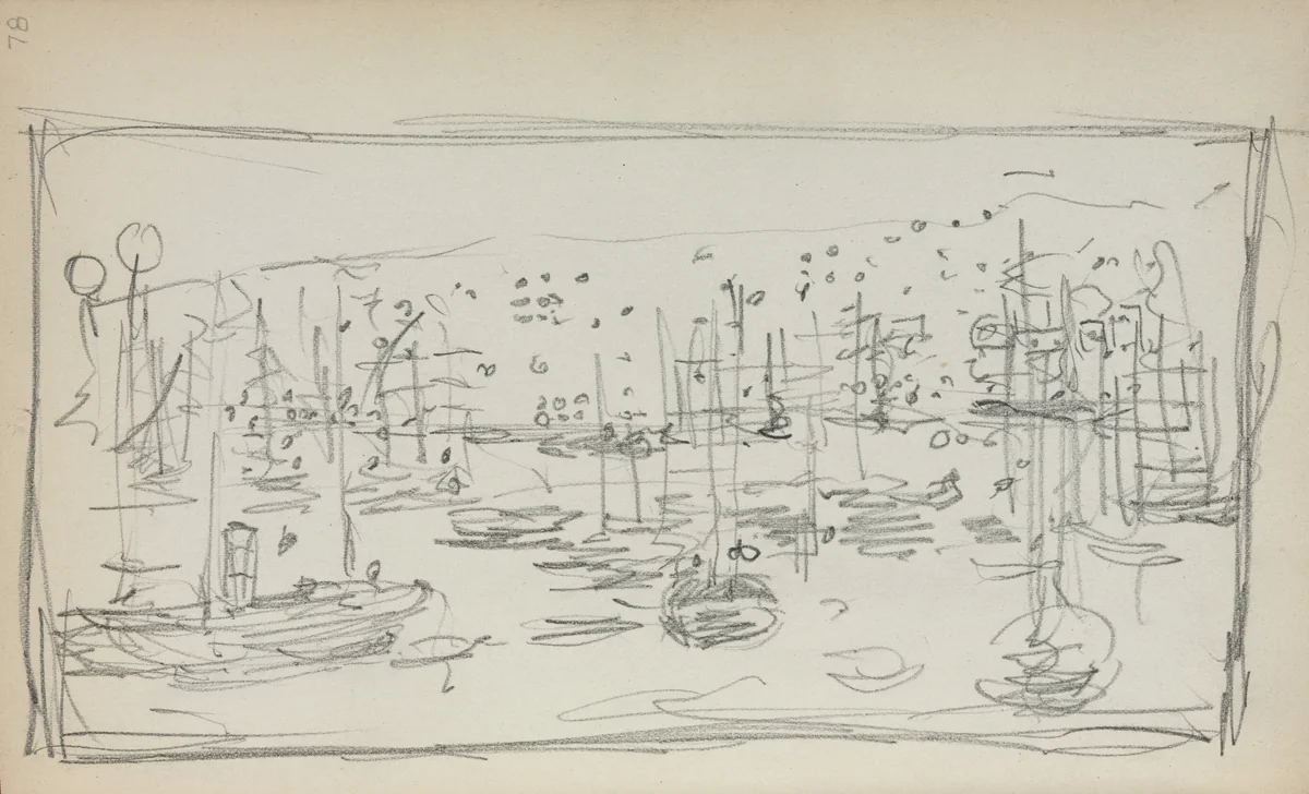 Italian Sketchbook: Harbor (page 78) by Maurice Prendergast, book, 1898-1899