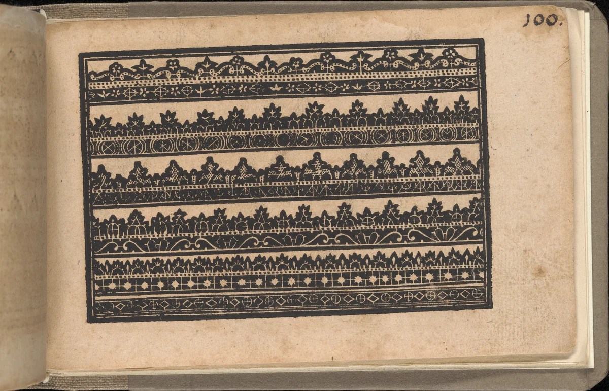 Schön newes Modelbuch (Page 100r) by Sigismundus Latomus, book, 1608