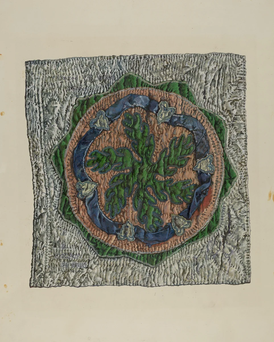 Quilt Block - "E. Cooper" Design by Florence Truelson, index of american design, 1935-1942