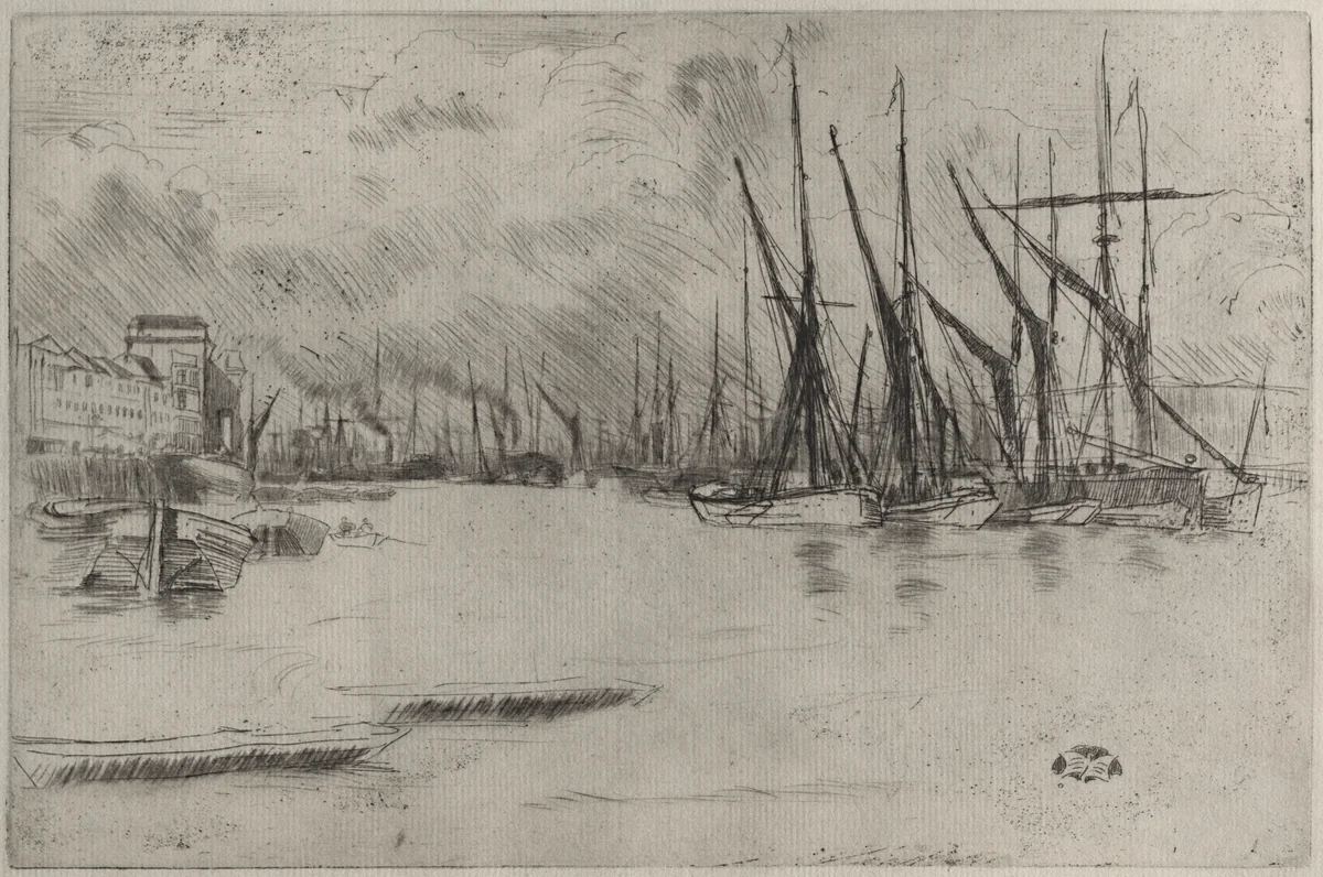 From Pickle Herring Stairs by James McNeill Whistler, print, 1876-1877