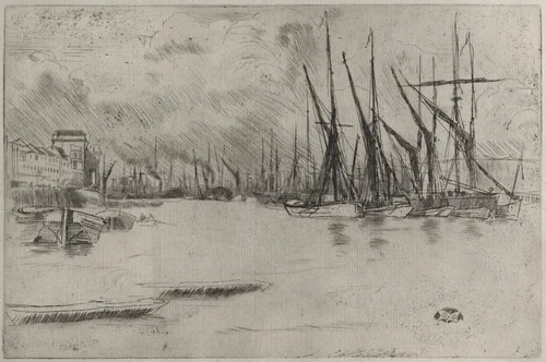 From Pickle Herring Stairs by James McNeill Whistler, print, 1876-1877