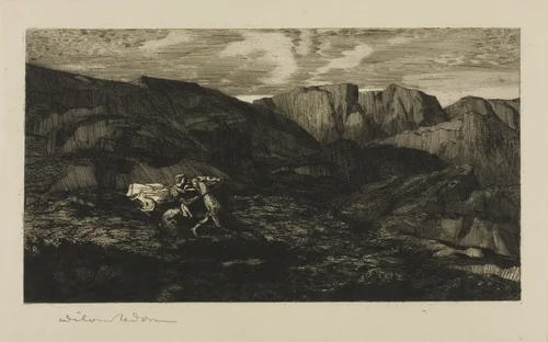 Fear by Odilon Redon, print, 1865