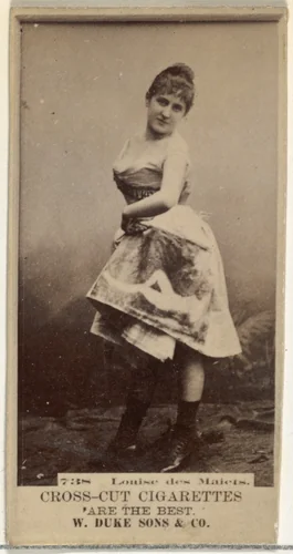 Card Number 738, Louise des Maiets, from the Actors and Actresses series (N145-3) issued by Duke Sons & Co. to promote Cross Cut Cigarettes by W. Duke, Sons & Co., photograph, 1880-1889