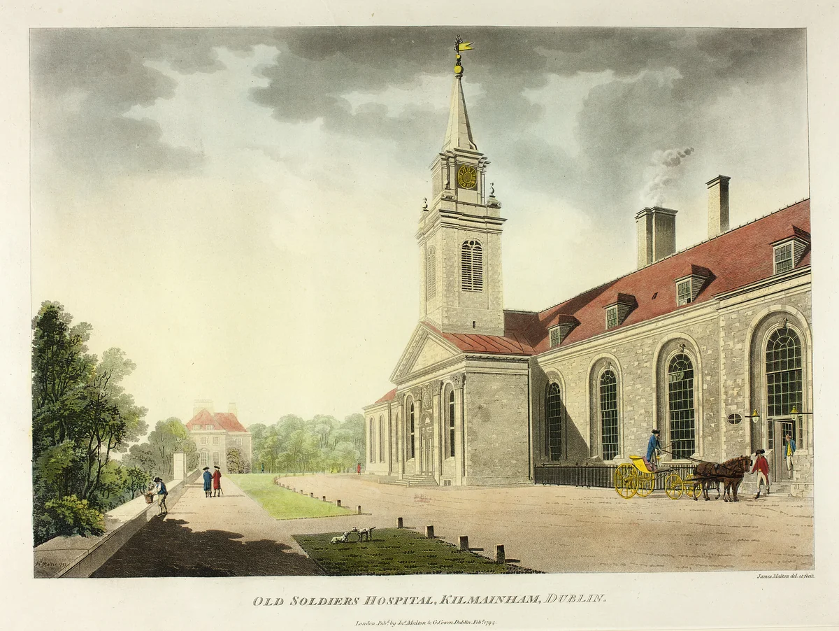 Old Soldiers Hospital, Kilmainham, Dublin by James Malton, print, 1794
