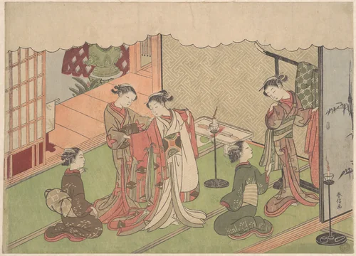 The Marriage Ceremony by Suzuki Harunobu (鈴木春信), print, 1768