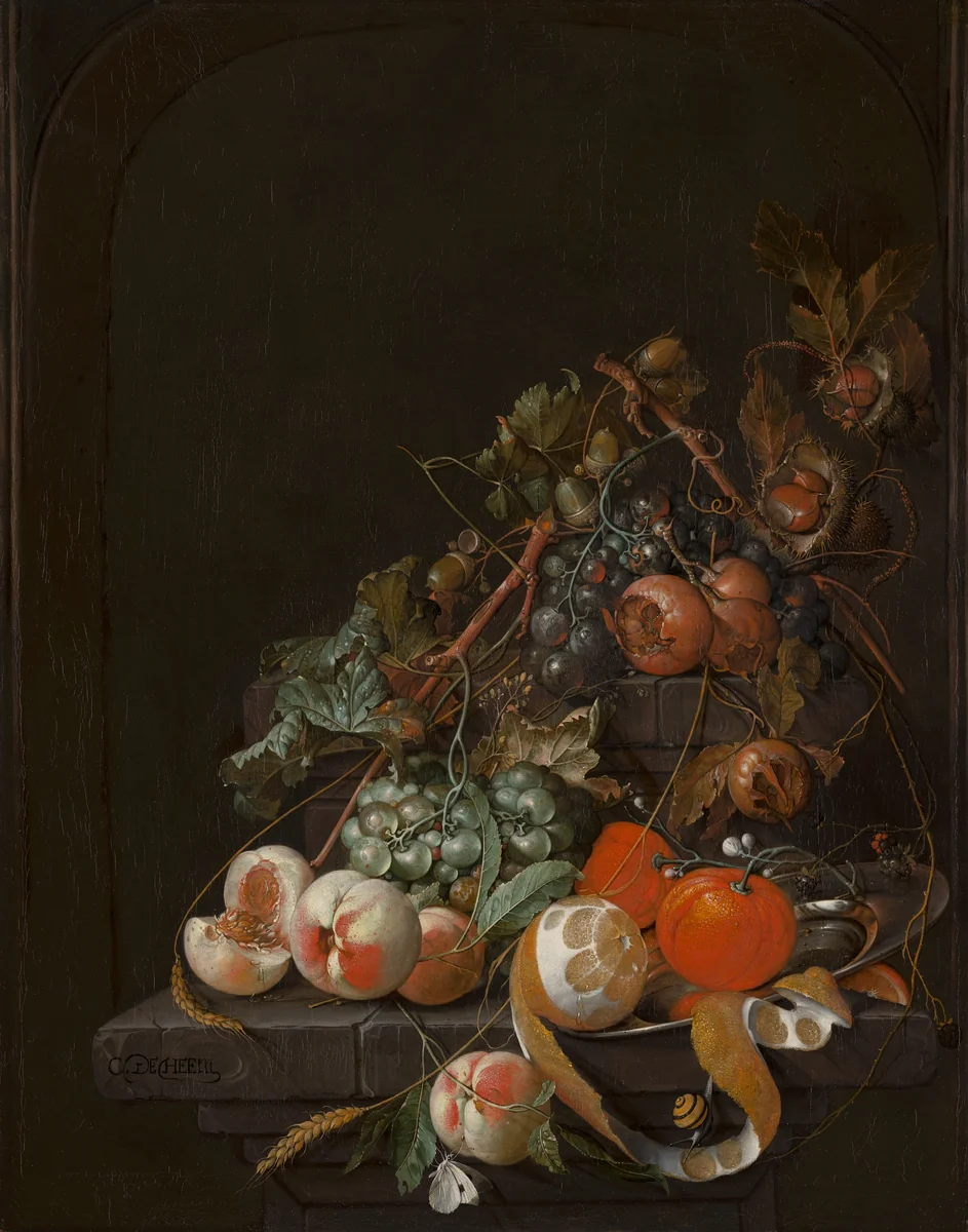 Fruit Still Life by Cornelis de Heem, painting, 1670