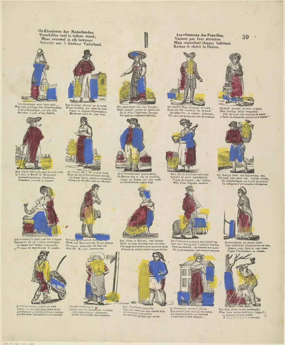 De kleederen der Nederlanden / Verschillen veel in iedren stand [(...)] by Philippus Jacobus Brepols, print, 1800-1833