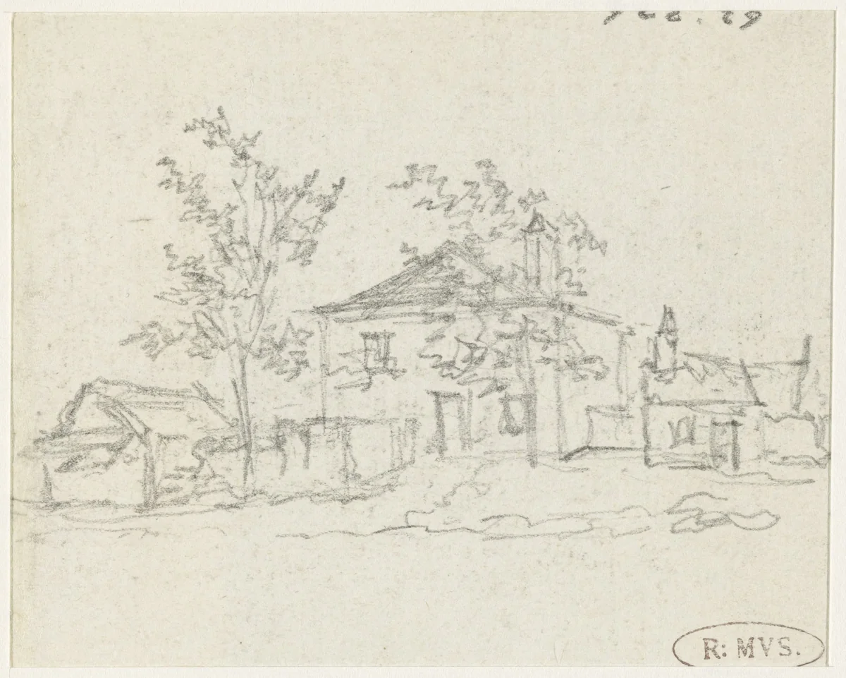 Schetsje van een boerderij by Georges Michel, drawing, 1773-1843