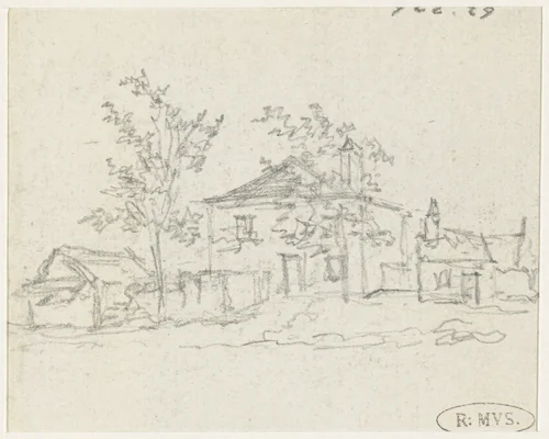 Schetsje van een boerderij by Georges Michel, drawing, 1773-1843