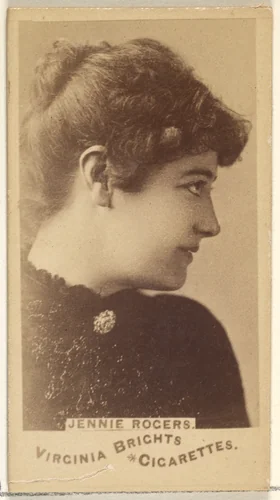 Jennie Rogers, from the Actors and Actresses series (N45, Type 1) for Virginia Brights Cigarettes by Allen & Ginter, photograph, 1885-1891