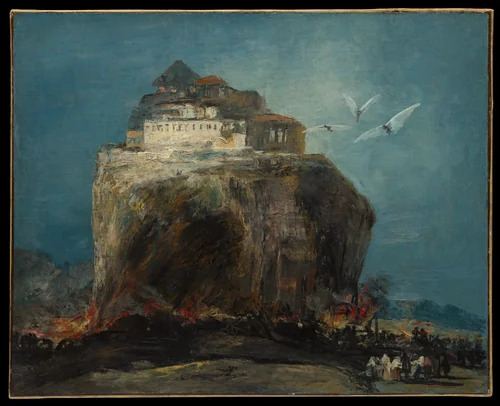 A City on a Rock by Goya, painting, 1800-1899