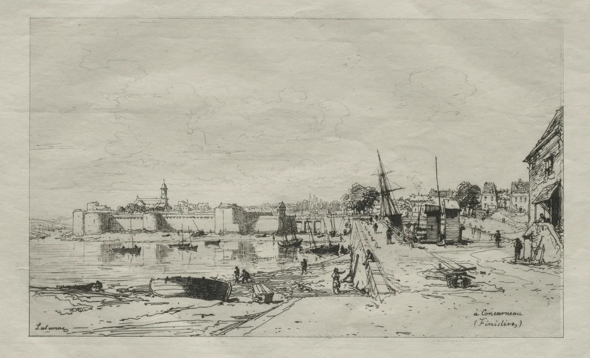 À Concarneau (Finistère) by Maxime Lalanne, print, 1874