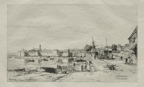À Concarneau (Finistère) by Maxime Lalanne, print, 1874