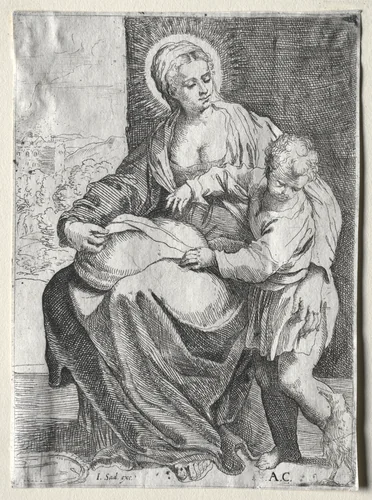 Madonna with the White Raven by Annibale Carracci, print, 1500-1600