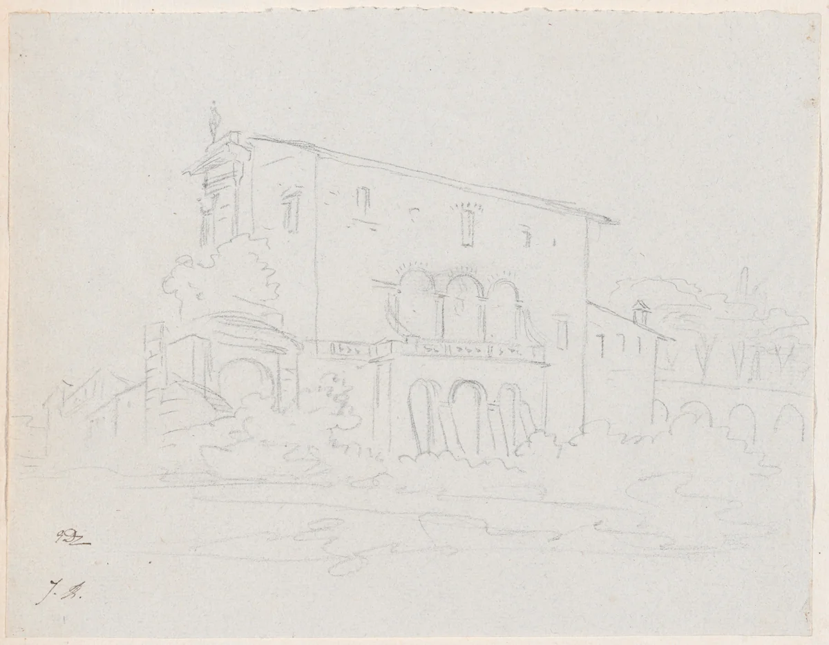 A Roman Church by Jacques-Louis David, drawing, 1775-1780