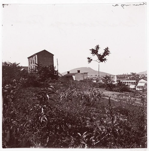 [View of Houses on Hillside, Chattanooga, Tennessee] by George N. Barnard, photograph, 1861-1865