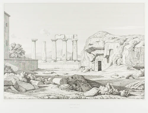 Corinth: Temple of Neptune by Théodore Caruelle d' Aligny, print, 1845