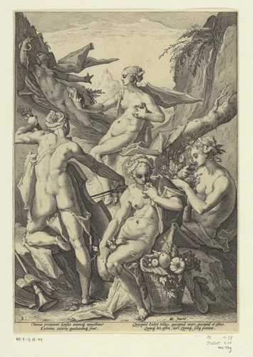 De vijf zintuigen by Unknown, print, 1588