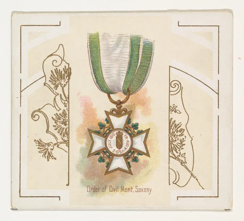 Order of Civil Merit, Saxony, from the World's Decorations series (N44) for Allen & Ginter Cigarettes by Allen & Ginter, print, 1890
