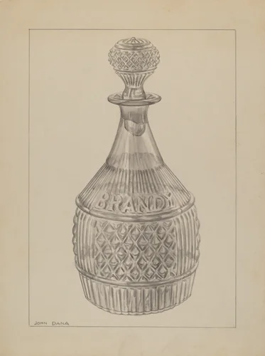 Decanter by John Dana, index of american design, 1937