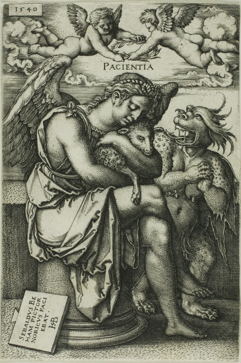 Patience by Sebald Beham, print, 1535-1545