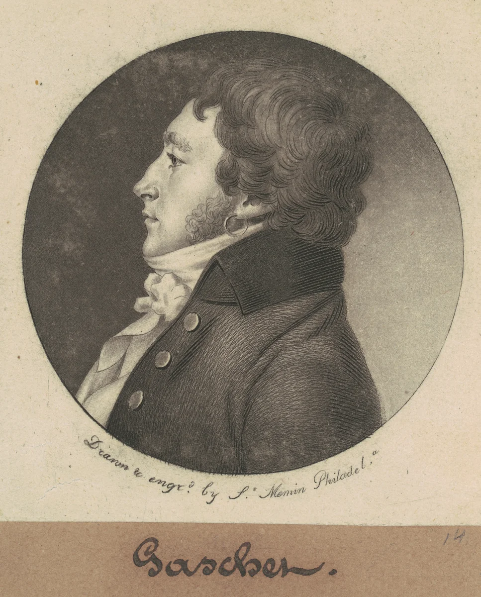 Joseph Louis Gaschet de L'Isle by Charles B. J. Févret de Saint-Mémin, print, 1800