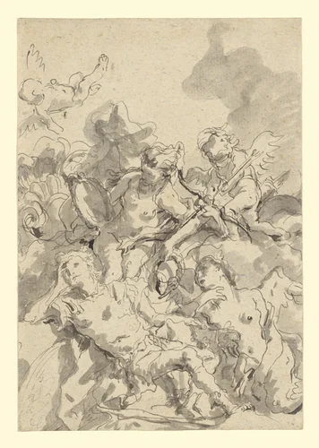 Rinaldo Enchanted by Armida by Giovanni Domenico Tiepolo, drawing, 1736-1800