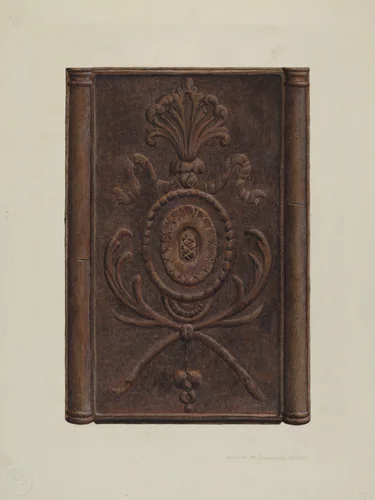 Pa. German Stove and Plate by William H. Edwards, index of american design, 1939