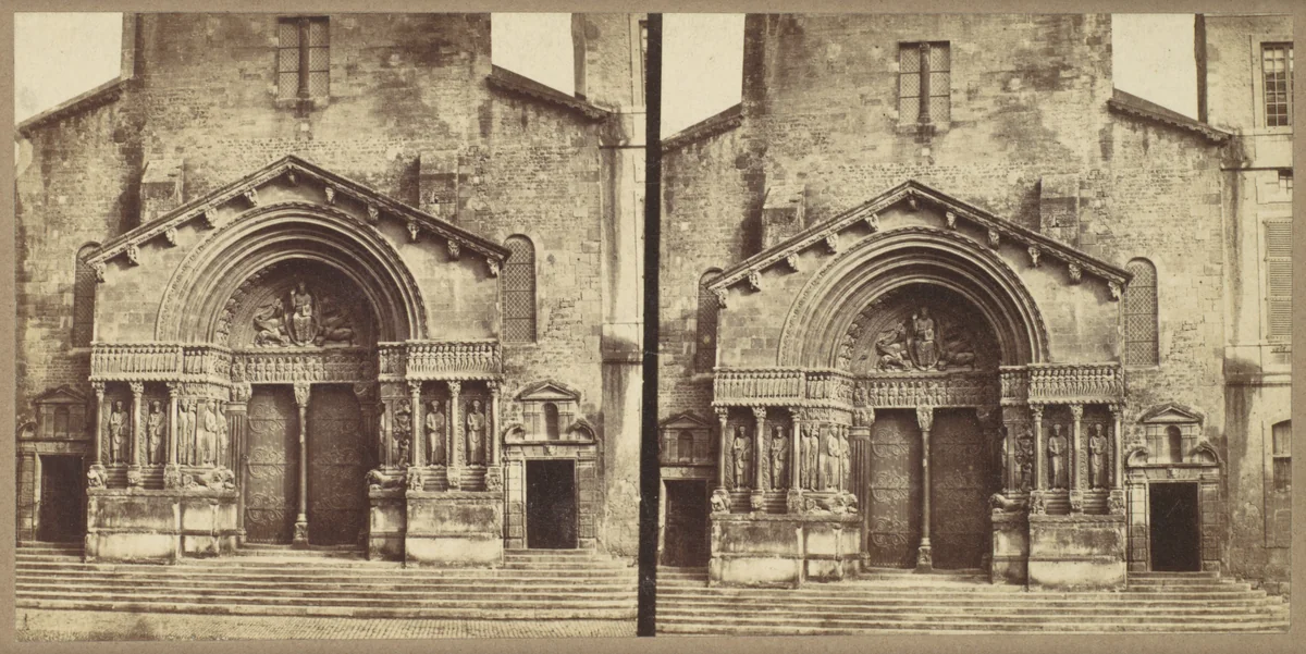 [Portal, Church of Saint-Trophime, Arles] by Edouard Baldus, photograph, 1862-1866