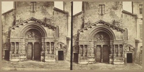 [Portal, Church of Saint-Trophime, Arles] by Edouard Baldus, photograph, 1862-1866