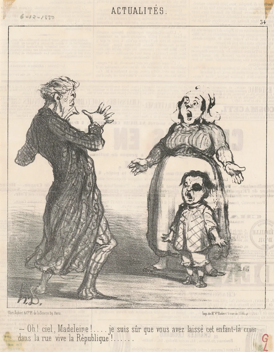 Oh! Ciel Madeleine! ... by Honoré Daumier, print, 1850