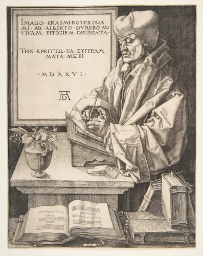 Erasmus of Rotterdam by Albrecht Dürer, print, 1526