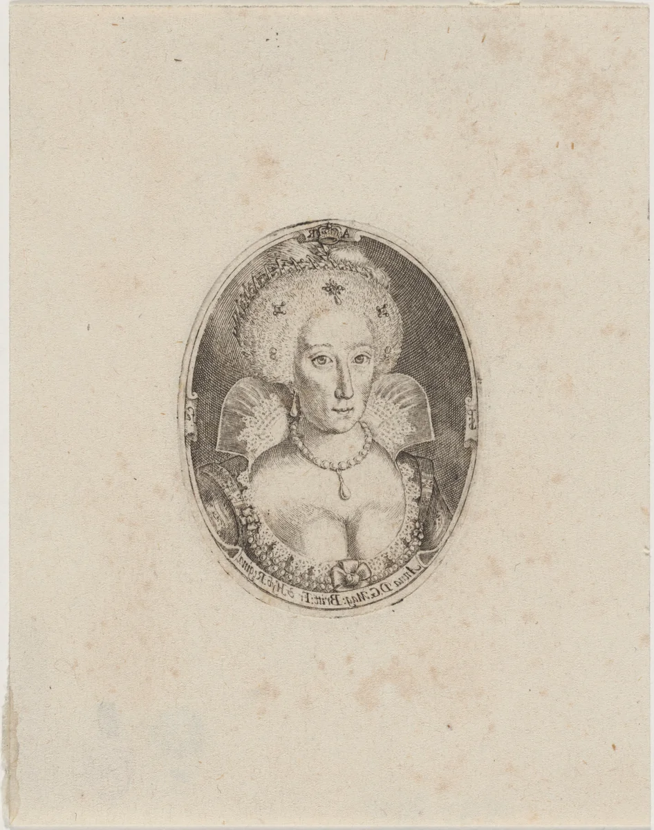 Anne of Denmark by Simon van de Passe, print, 1595-1647