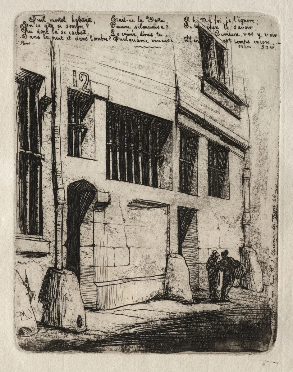 Etchings of Paris: The Street of the Bad Boys by Charles Meryon, print, 1854