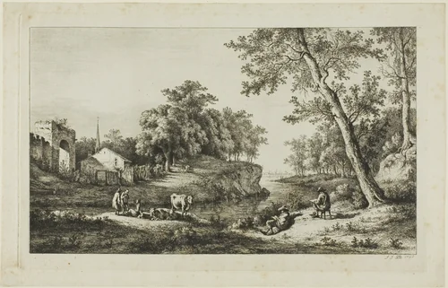 Rustic Landscape in Ambronay by Jean Jacques de Boissieu, print, 1796