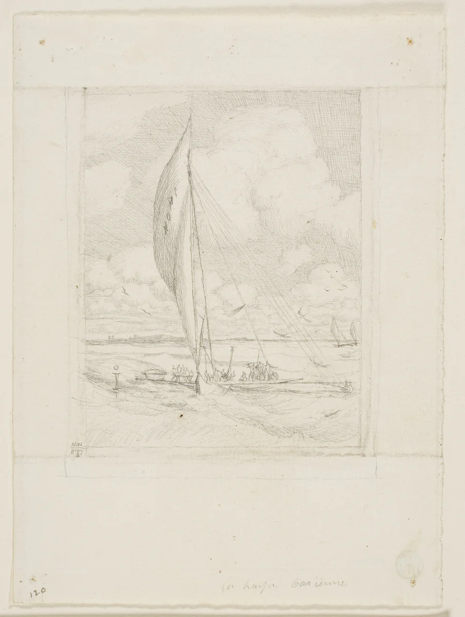 Swift-Sailing Proa, Mulgrave Archipelago, Oceania by Charles Meryon, drawing, 1866