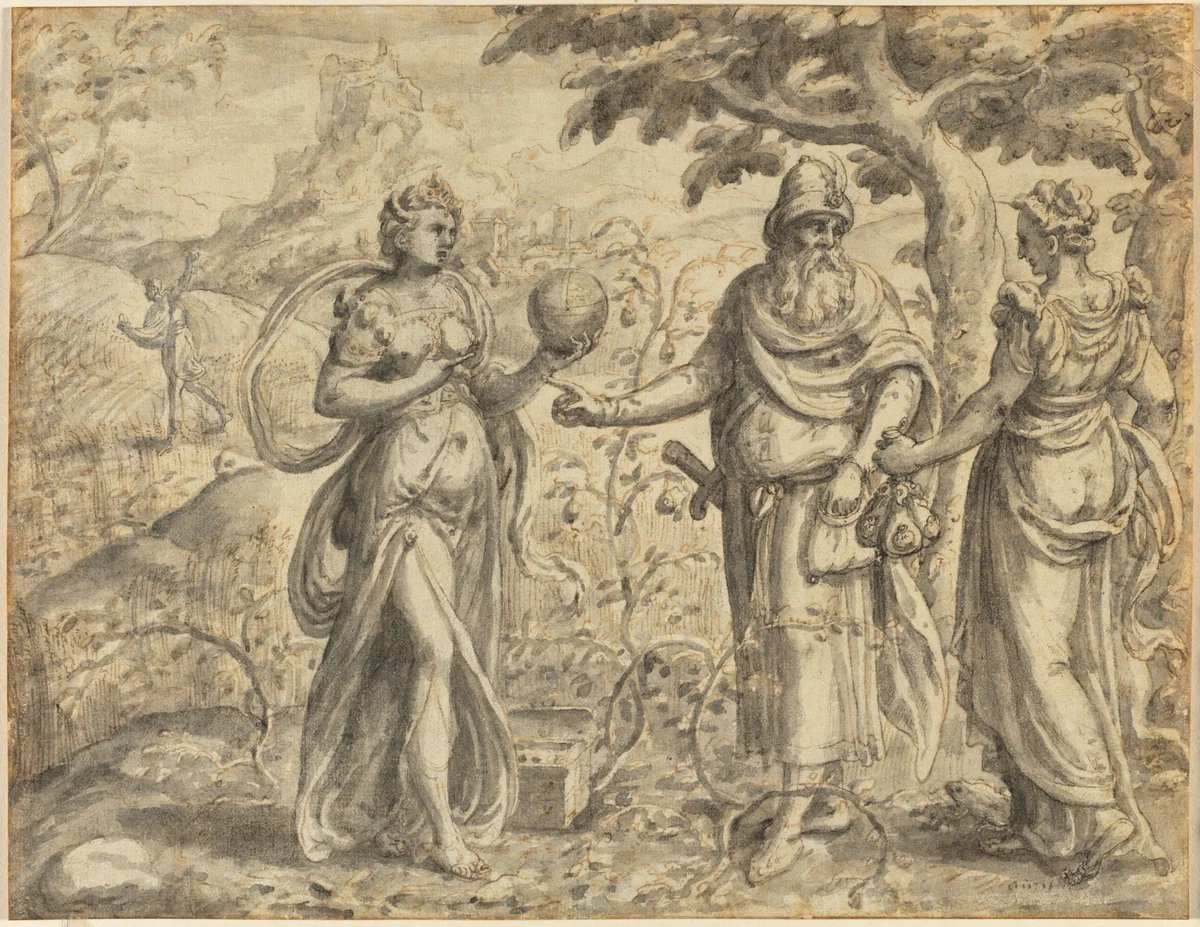 The Seed Received among the Thorns, from the Parable of the Sower by Gerard van Groeningen, drawing, 1568-1578